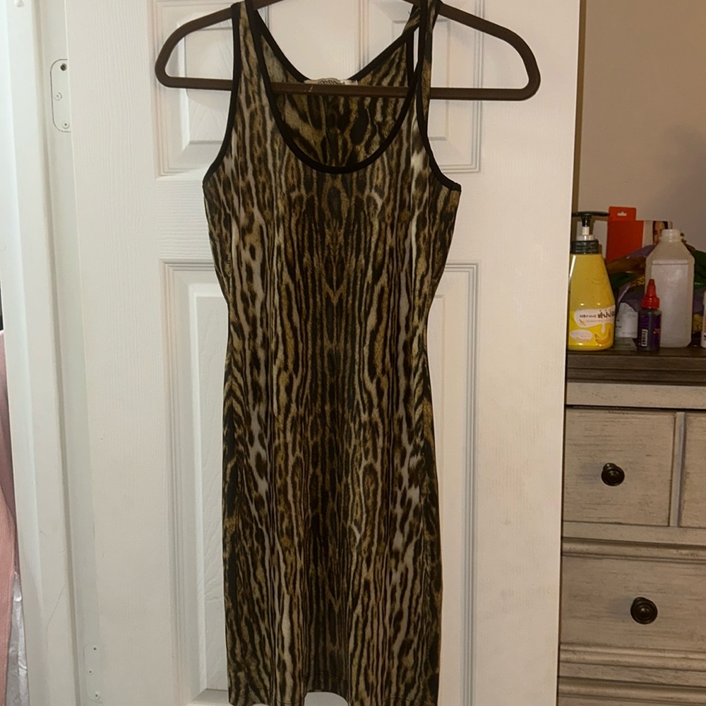 Roberto Cavalli cheetah print tank mini dress